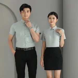 Custom Khmer Business Women's White Shirt Short Sleeve Summer Slim-fit Professional Dress Collar Shirt