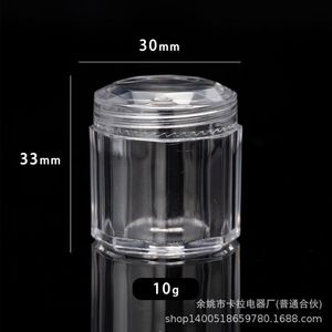 Transparent Octagonal <b>Plastic</b> Jar 10g Screw Top With Lid Cosmetic Sample Container For Glitter Cream <b>Packaging</b> - Product Image 5