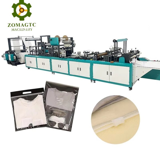 Automatic Cloth Ziplock Bags Machine Prices PE PP Plastic Rubber Zip Lock Side Sealing Slider Zipper Bag Making Machine