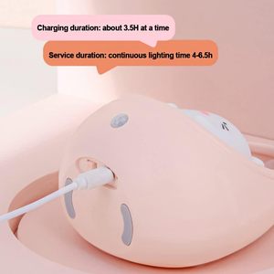 Akıllı gece lambası hareket sensörü sıcak işık sevimli hayvan LED masa lambası hediyeler çocuklar için silikon işıkları sevimli tavşan Kitty - Product Image 3