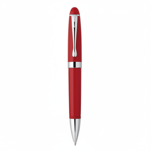 Penna a Sfera in Metallo Rosso con Logo Personalizzato, Punta da 1.0mm, Corpo in Ottone e Materiale in Gomma, Ideale per Regali - Product Image 2