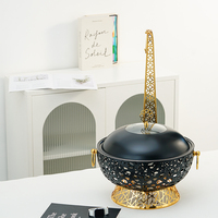 Luxuriöser Kommerzieller Hotel-Restaurant-Speisenwärmer 4/6/8L Gold Buffet-Ausstattung Chafing-Dish-Set Hängende Rechaud-Schale mit Deckel