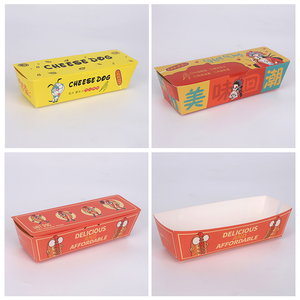 2024新款韩版热狗外卖三明治包装盒热狗纸托盘热狗纸饭盒快餐批发 - Product Image 4