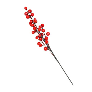Adornos Navideños de Simulación de Bayas Rojas de Fábrica, Ramas de Piñas para Decoración Festiva DIY, para Diseño Navideño - Product Image 5