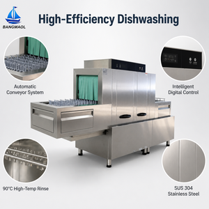Automatic Drying Conveyor Belt Dishwasher Large Commercial Industrial Dishwasher for Canteen Hotel - Product Image 3