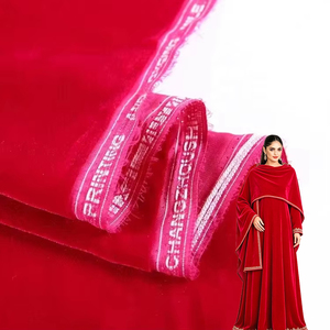 Tissu en velours coréen super doux, teint en fil, en poly tissé, de haute qualité, pour vêtements féminins (modèles 5000 et 9000) - Product Image 1