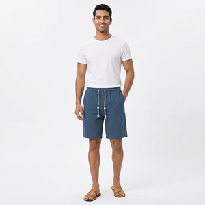 OEM Conception d'impression de broderie personnalisée en coton et en lin pantalon de plage d'été pour hommes élégant lin hommes décontracté expédition DDP - Product Image 1
