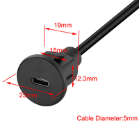 Câble Bochara USB3.0 Type A mâle vers Type C 3.0 femelle pour tableau de bord, étanche avec support, blindé pour voiture, moto, bateau