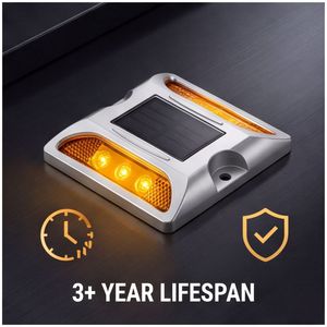 Installation facile, étanche IP68, marqueur solaire réfléchissant à double face à LED pour la sécurité routière en zone rurale - Product Image 4