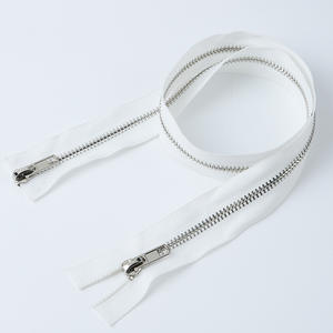 سحاب # 5 سحابات معدنية فضية مخصصة بشعار مطبوع، منزلق نحاسي معدني خالٍ من النيكل مصنوع من البولي أوكسي ميثيلين للحقائب والأحذية والملابس والمنسوجات المنزلية - Product Image 6