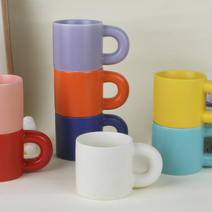 Creative Ceramic Mug With Logo Printing Large Handle Modern Design For Business Gifts <b>Souvenirs</b> - Product Image 2