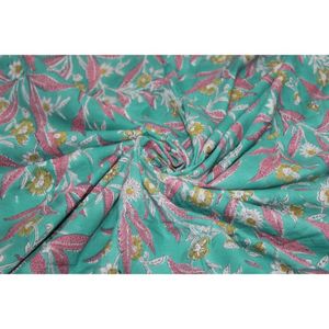 Tela de Algodón Estampada a Mano Sostenible, Ligera, con Diseño Floral, para Confección de Ropa para Niñas y Niños - Product Image 6