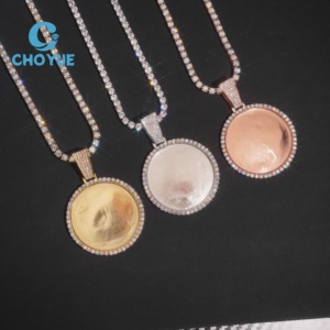 Buss Down 40MM Customized Iced Out Pendant Moissanite Hip Hop Jewelry VVS1 Moissanite Photo Pendant Necklace - Product Image 3