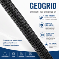 Géogrille biaxiale en PP TGSG, géogrille en polypropylène pour le renforcement des murs de soutènement en terre, renforcement de la base granulaire du sol
