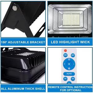 Reflector LED Solar de 300W 5000K IP66 con Certificación CE, Ángulo de Haz de 120°, Control Remoto, Cuerpo de ABS, Iluminación Exterior para Jardín - Product Image 4