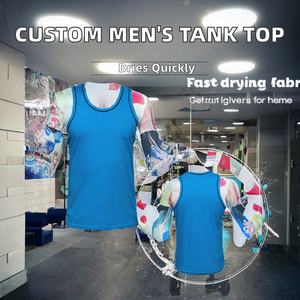 Men's Athletic Tank Top Sky Blue Gym <b>Stringer</b> Sleeveless Training Shirt Performance Mesh Sports <b>Vest</b> Custom Logo 2026 - Product Image 2
