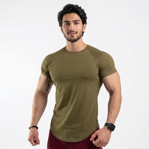 T-shirt décontracté à col rond pour homme, vente en gros, 100 % coton, uni, coupe oversize, respirant, manches courtes, tissu jersey, service OEM - Product Image 1