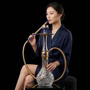 Maxx - Mini Shisha Hookah de Lujo Moderna Color Oro Oceánico, 55 cm, Acabado Espejo, Botella de Acero Inoxidable, Pipa de Metal, Regalo para Bar - Product Image 3