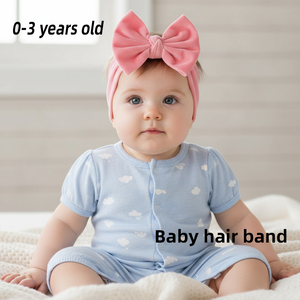 Nuova Fascia per Capelli per Bambina con Fiocco Oversize, Carina e alla Moda, in Velluto Dorato, Elastica 18cm, Vendita Calda - Product Image 6