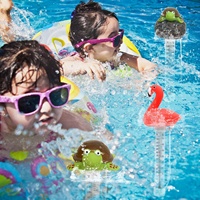 Thermomètre de piscine numérique flottant en plastique en forme de flamant rose, étanche avec cordon pour usage extérieur, sans électricité requise