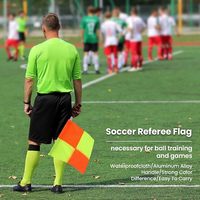Kit de drapeaux d'arbitre de football professionnel 2 pièces, drapeaux d'arbitre jaunes et rouges imperméables avec sac de transport, cartes d'arbitre, sifflet d'arbitre