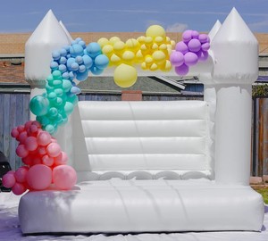 Château gonflable pour enfants - Rose, taille moyenne, pour fêtes, divertissement en plein air, avec souffleur, usage commercial - Product Image 6
