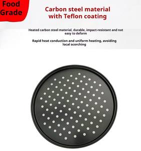 Bandeja Redonda para Pizza de Aluminio, Grado Profesional, para <span class=keywords><strong>Horno</strong></span>, Utensilios de Cocina de Alta Calidad para Pizzería, 14 Pulgadas - Product Image 2