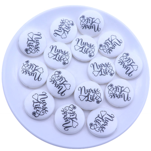 הסיטונאי 25 מ "מ עיצוב מותאם אישית חדש, <span class=keywords><strong>shamrock</strong></span> עלה שטוח עגול מודפסת אקרילי תכשיטים לילדים שרשרת תכשיטים - Product Image 3