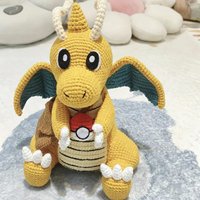 Poupée dragon en peluche crochetée à la main, amigurumi, jouet pour enfants et objet de collection