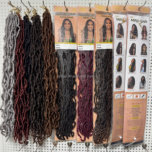 Hot 18 "24" 36 "Nu Locs Faux Synthétique Crochet <span class=keywords><strong>Cheveux</strong></span> Tressage Extensions de <span class=keywords><strong>Cheveux</strong></span> 20 Brins Noir Brun Vague Crochet Twist - Product Image 3