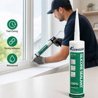 CHNGOO Mastic silicone acétique transparent pour la construction d'aquariums en verre, l'emballage et l'étanchéité