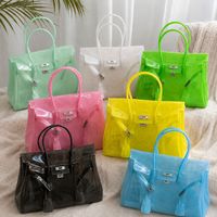 Sac fourre-tout transparent en PVC style coréen KIIKII pour femme, grande capacité, collection été 2026, style frais et doux, sans doublure
