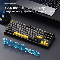 Clavier de jeu mécanique programmable LEAVEN K88 RGB à 87 touches, échange à chaud, plug-and-play, trois modes, Type-C, clavier sans fil 2,4 GHz