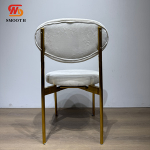 Sillas de Comedor Modernas para Bodas, con Respaldo Desmontable, Estructura Metálica, Patas Doradas Personalizadas, Tapizadas en Terciopelo, para Hotel - Product Image 5