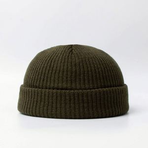 Gorros de lana cortos sin ala estilo hip hop para hombre, cálidos, de punto, vintage, con diseño de piel de melón, para otoño e invierno - Product Image 4