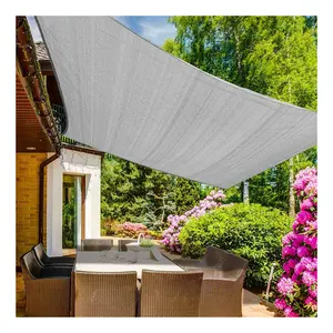 Factory Directly Supplied 185GSM HDPE Square Sun Shade Sail Canopy 98% UV Block Outdoor Patio Garden With Hardware Kit