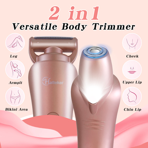 Hatteker 2 en 1 Rasoir électrique rechargeable par USB pour femme, épilateur corporel indolore pour la zone du bikini - Product Image 6