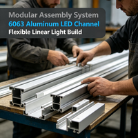 Profilé de canal LED en aluminium 6063 durable, système de boîtier de qualité industrielle pour la fabrication de luminaires linéaires