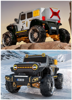 Camion tout-terrain pour enfants alimenté par batterie 12V 7Ah 4x4 avec télécommande et Bluetooth
