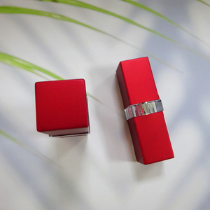 Luxury Square Red Empty <b>Lipstick</b> Tube Private Label Cosmetic Lip Balm Container Matte Case <b>Custom</b> Logo Plastic Makeup Packaging - Product Image 4