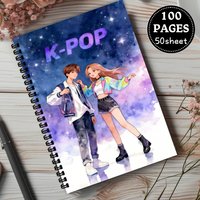 Cuaderno Espiral K-pop Personalizable en Oferta, Diseño de Cuaderno Profesional para Niñas, Niños, Estudiantes, Regalos Escolares