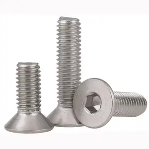 YH Hot Sale M2 M2.5 M3 Flat Head Machine Screw Hexagon Socket Countersunk Head Screws DIN 7991/ISO 10642