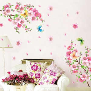 ดอกพีชสติ๊กเกอร์ติดผนัง 50x70 ซม. กันน้ำ PVC ตกแต่งบ้านสำหรับห้องนั่งเล่นห้องนอนพื้นหลังทีวี HM71007 - Product Image 1