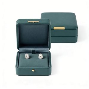 Caja de Regalo para Pendientes de Cuero PU al por Mayor con Inserto de Microfibra, Logotipo Estampado en Lámina, Fabricante de Empaques Personalizados para Joyería - Product Image 1