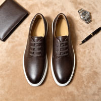 Baskets décontractées pour homme en cuir de vachette, confort toute la journée, style habillé moderne pour le bureau et la marche