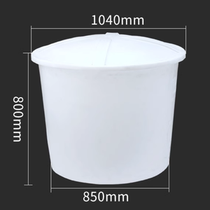 Tanque de cultivo de peces de plástico LLDPE redondo de 500L de <span class=keywords><strong>alta</strong></span> calidad, diseño alto delgado <span class=keywords><strong>con</strong></span> <span class=keywords><strong>tapa</strong></span>, cubo de agua de grado alimenticio, tambores, cubos y barriles - Product Image 6