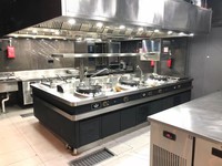 Línea de Cocina Comercial de Bajo Consumo, Vaporera Combinada, Olla para Fideos, Wok a Gas de Acero Inoxidable para Programas de Comidas Escolares