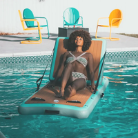 Gran oferta, juego de agua, cubierta flotante inflable para el sol, salón de isla flotante/plataforma de ocio para fiestas, muelle flotante inflable para fiestas