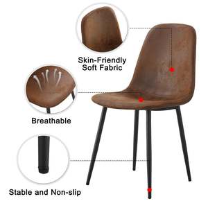 Modern <b>Brown</b> Faux Leather Upholstered <b>Dining</b> <b>Chair</b> with Metal Legs for Restaurant Coffee Shop Home <b>Dining</b> Rooms - Product Image 4