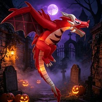 Dinosaure gonflable lumineux LED Dragon Flammant style américain pour Halloween, idéal pour les fêtes de jardin – Jouets gonflables très demandés